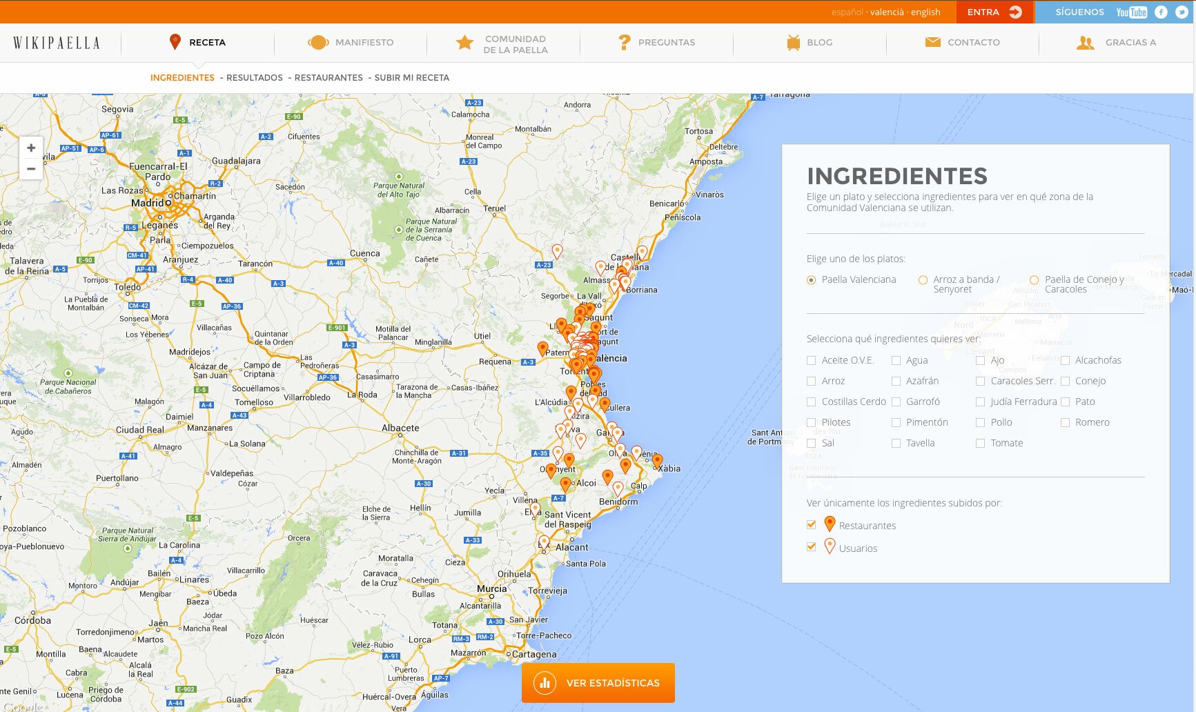 Wikipaella - Mapa de las recetas de la paella valenciana Wikipaella - Mapa de las recetas de la paella valenciana
